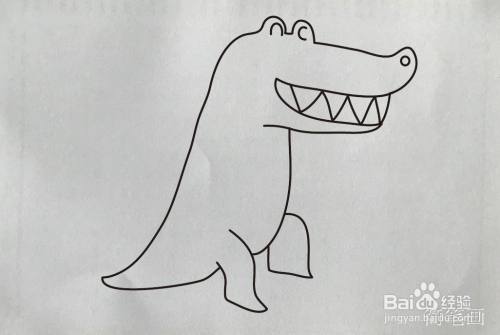 【简笔画】卡通鳄鱼的画法