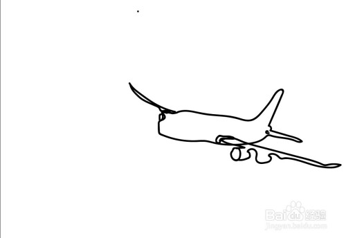 画出飞机的机翼的细节线条.