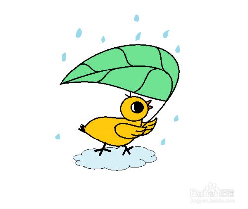 怎么画在雨中的小黄鸡