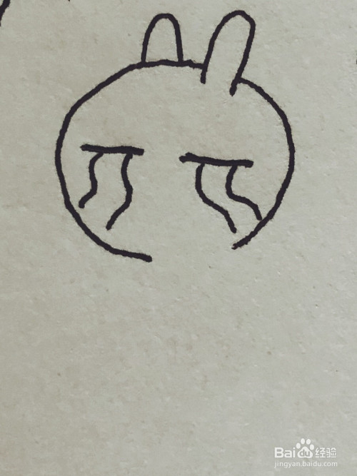 如何画兔斯基流泪的表情包?