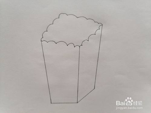 一盒爆米花用水彩怎么画