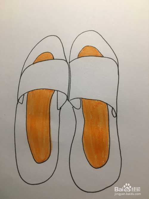 画一双拖鞋 拖鞋简笔画 儿童涂鸦画 儿童美术