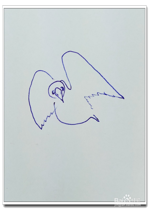 怎样画简笔画"风中飞翔的小鸟"?
