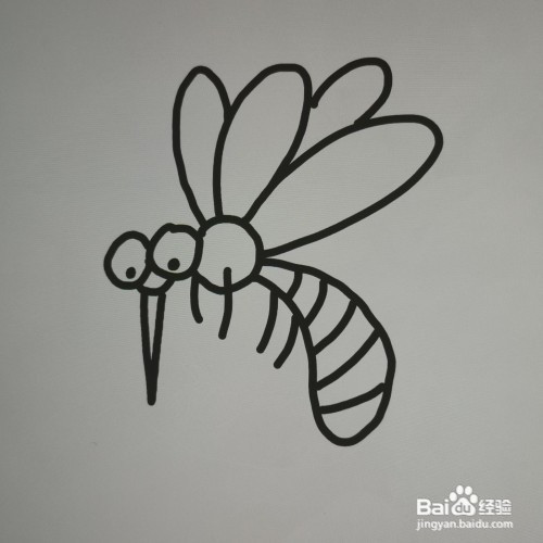 蚊子简笔画怎么画