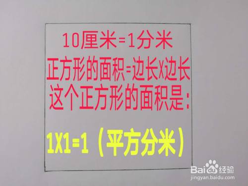 这就是一个面积为一平方分米的正方形.