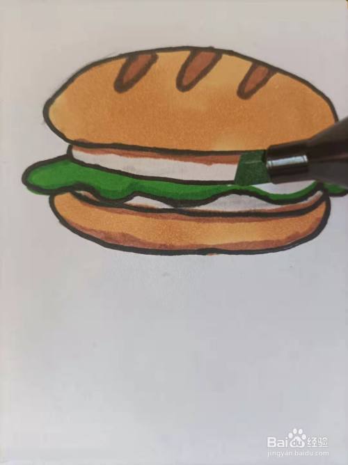超写实的汉堡简笔画怎么画?