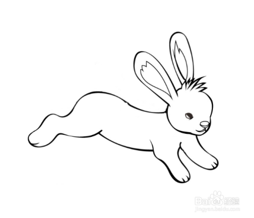 如何手工画奔跑的卡通兔子的简笔画?