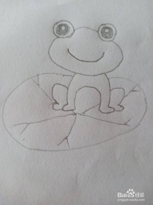 荷叶上青蛙的简笔画