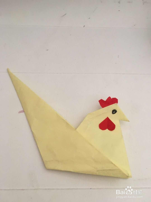 一只大公鸡 怎样用彩纸折叠