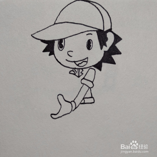如何画个双手抱着快递的快递小哥卡通人物简笔画