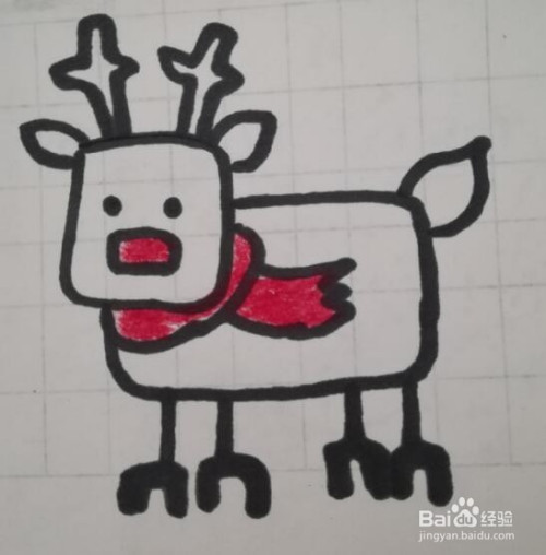 圣诞小鹿的画法 圣诞小鹿的简笔画