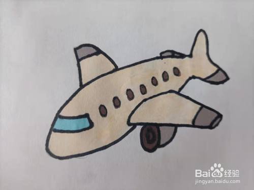 一架飞机的简笔画怎么画?
