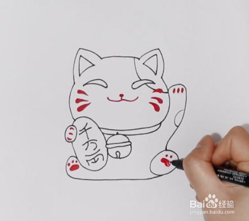 招财猫的简笔画怎么画