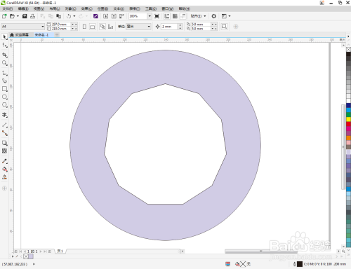 cdr如何制作镂空十一边形圆形图案
