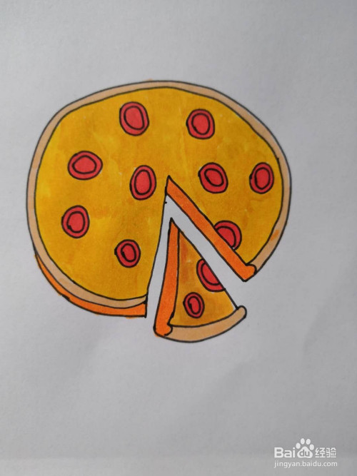 披萨简笔画图片彩色