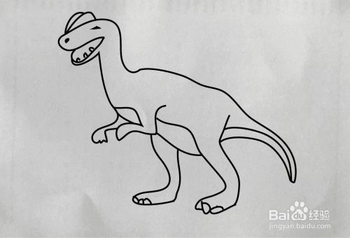 【简笔画】双冠恐龙的分步画法