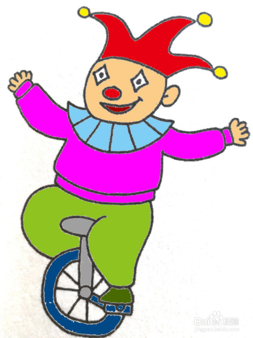 怎么画骑单车的小丑简笔画
