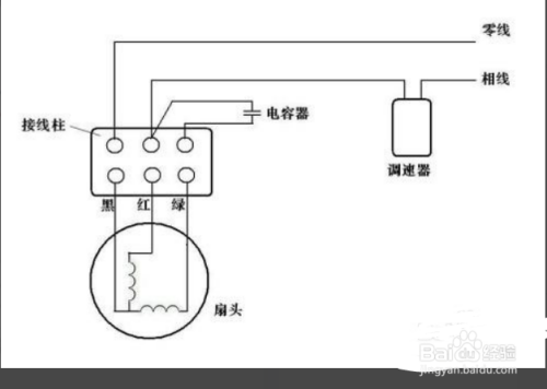 吊扇上电容怎么接线