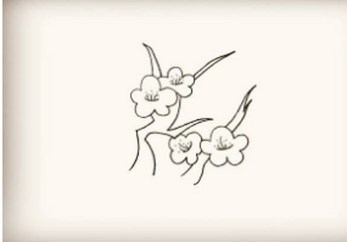 简笔画:怎么画一枝漂亮的梅花.