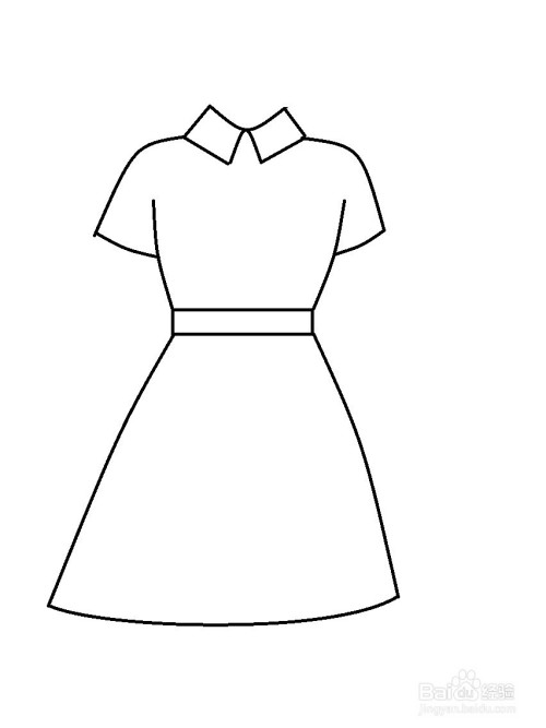 3 画好裙子的腰部轮廓,如图所示. 4 把裙子轮廓画出来,如图所示.