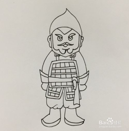 古代士兵的简笔画教程