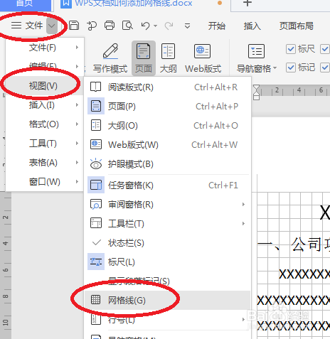 wps文档如何添加网格线