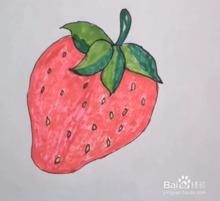可爱草莓的简笔画-百度经验