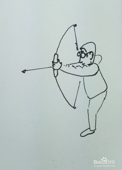 怎样画简笔画弯弓射箭?