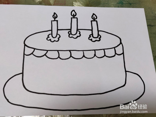 生日蛋糕的简笔画