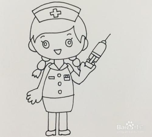 卡通护士的怎么画