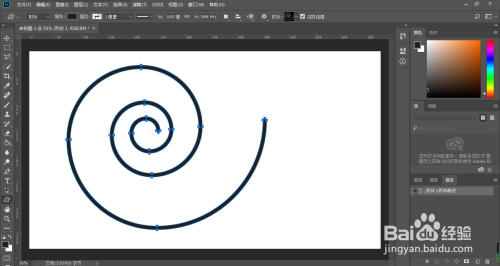 ps中怎样绘制螺旋线?