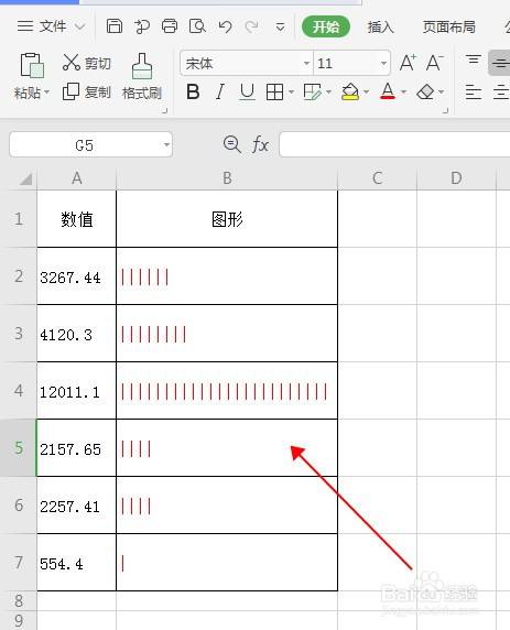 双击填充柄向下填充公式,即可得到所有数值的可视化图形了.