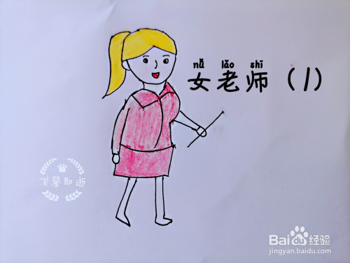 儿童简笔画 如何画一个女老师(1)