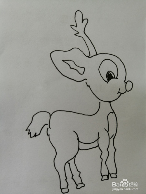 简笔画可爱的小麋鹿就画好了.