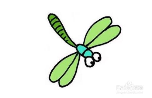 儿童彩色简笔画-飞舞的小蜻蜓的简笔画法