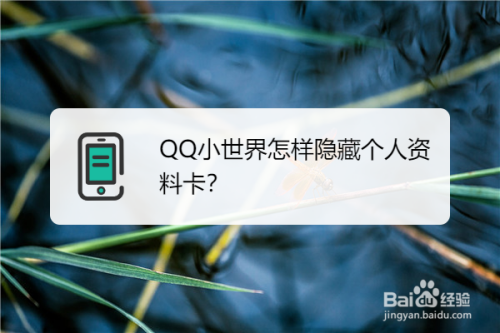 qq小世界怎样隐藏个人资料卡?