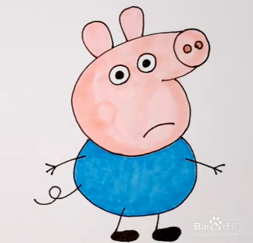 小猪乔治的简笔画画法