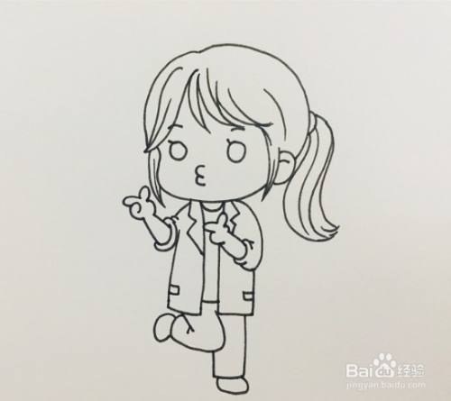 简笔画系列--怎样画漂亮女医生简笔画步骤