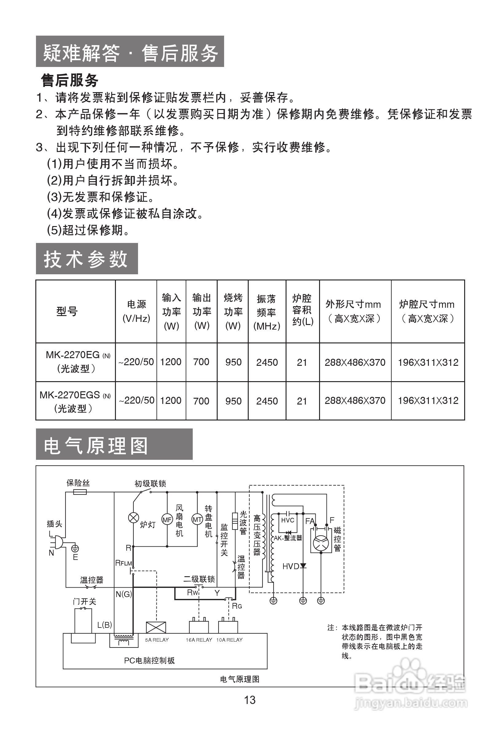 海尔MK-2270EG(VC)微波炉使用说明书