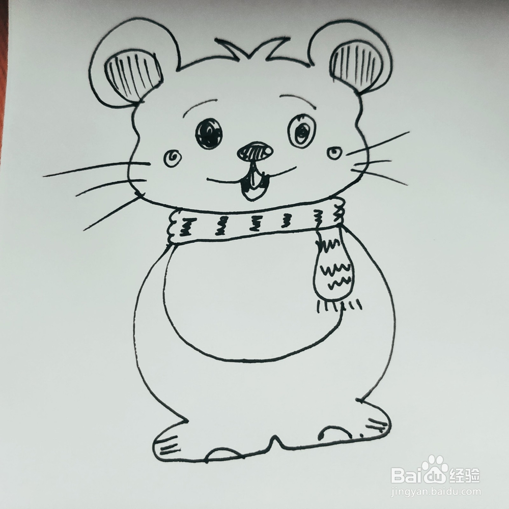 怎么来画一只肥胖的老鼠简笔画呢？