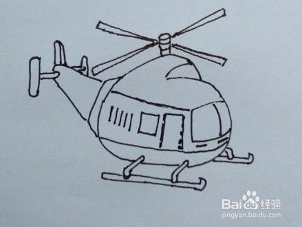 直升飞机画法教程（3）怎么画，如何画直升飞机