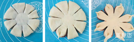 手工揉面豆沙花朵面包
