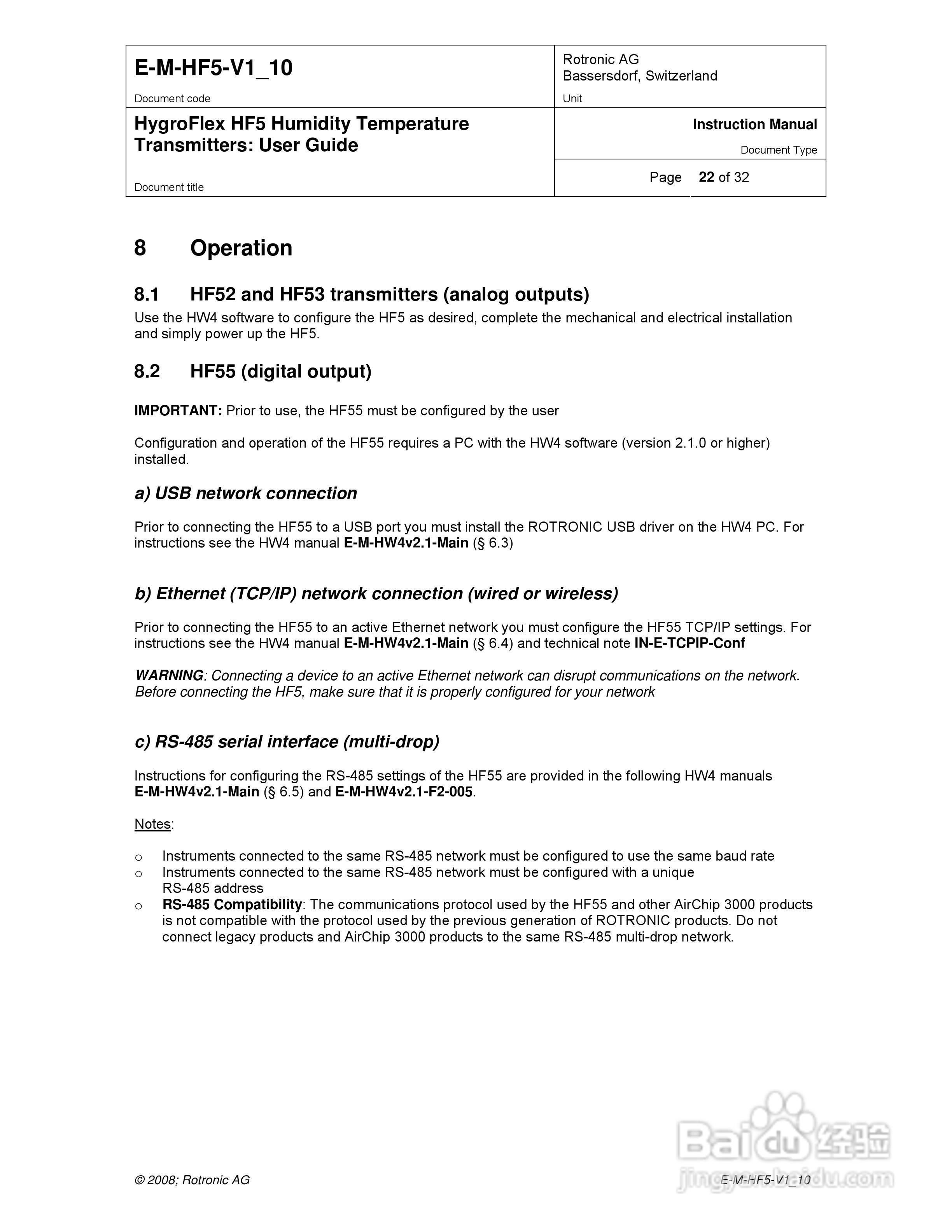 HF5工业温湿度变送器操作手册:[3]