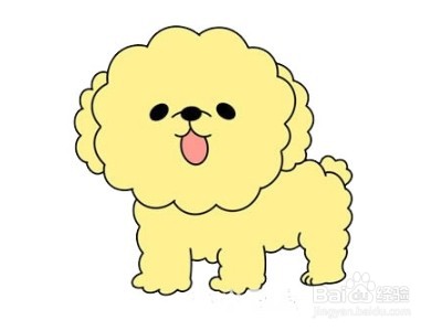 怎么画出一只可爱的黄色泰迪
