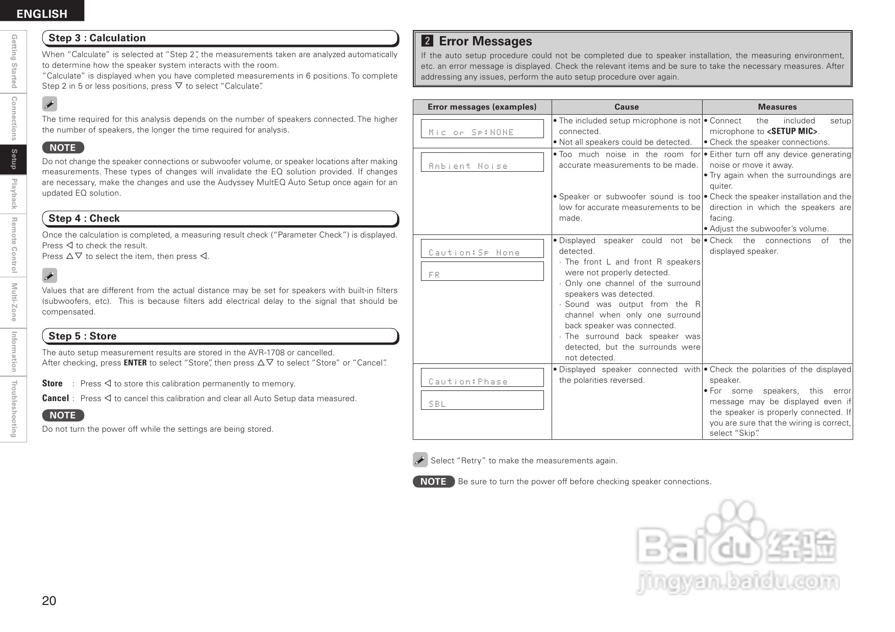 DENON AVR-1708功放用户手册:[2]