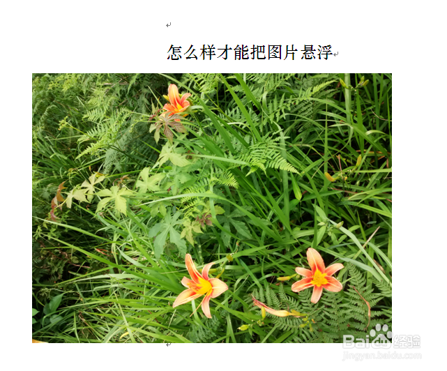 word插入图片悬浮在文字上自由移动的方法。