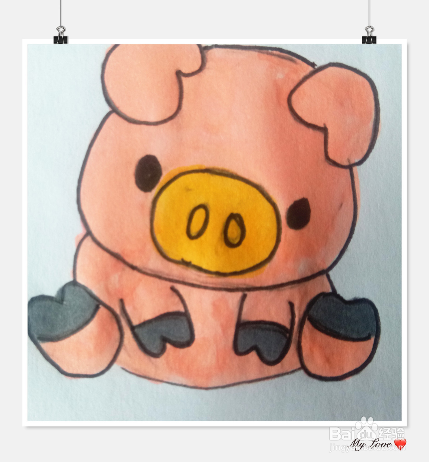 小猪简笔画彩色 填色图片