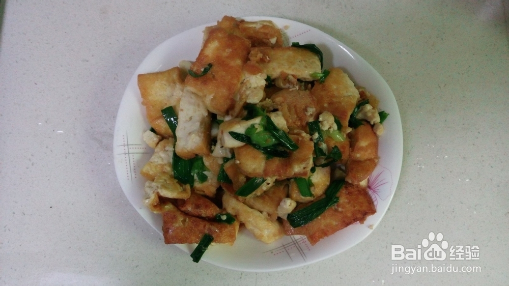 家常小菜青蒜拌豆腐
