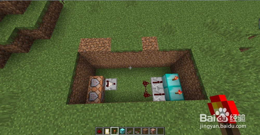 我的世界自动感应门怎么做