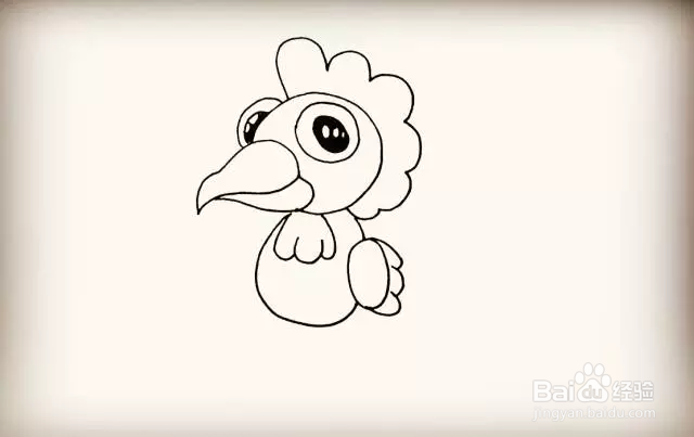 简笔画画可爱公鸡